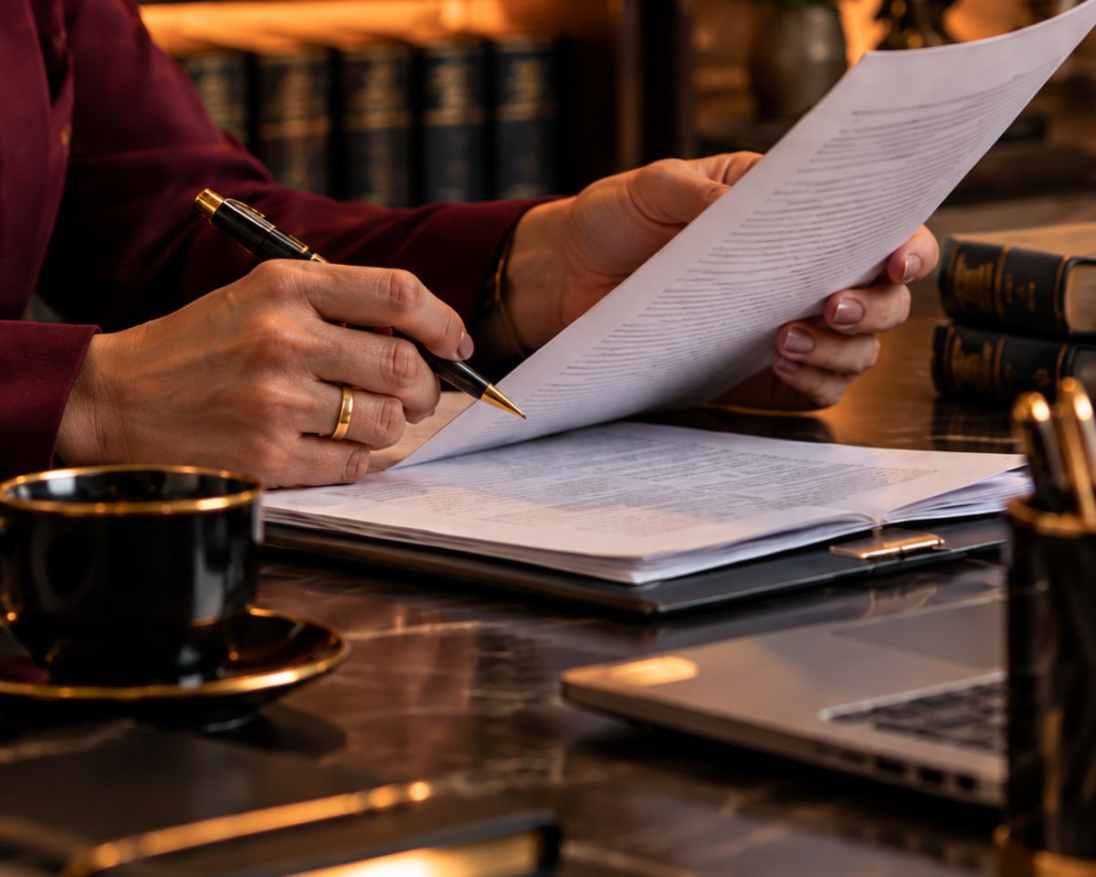 Advogada analisando documentos previdenciários